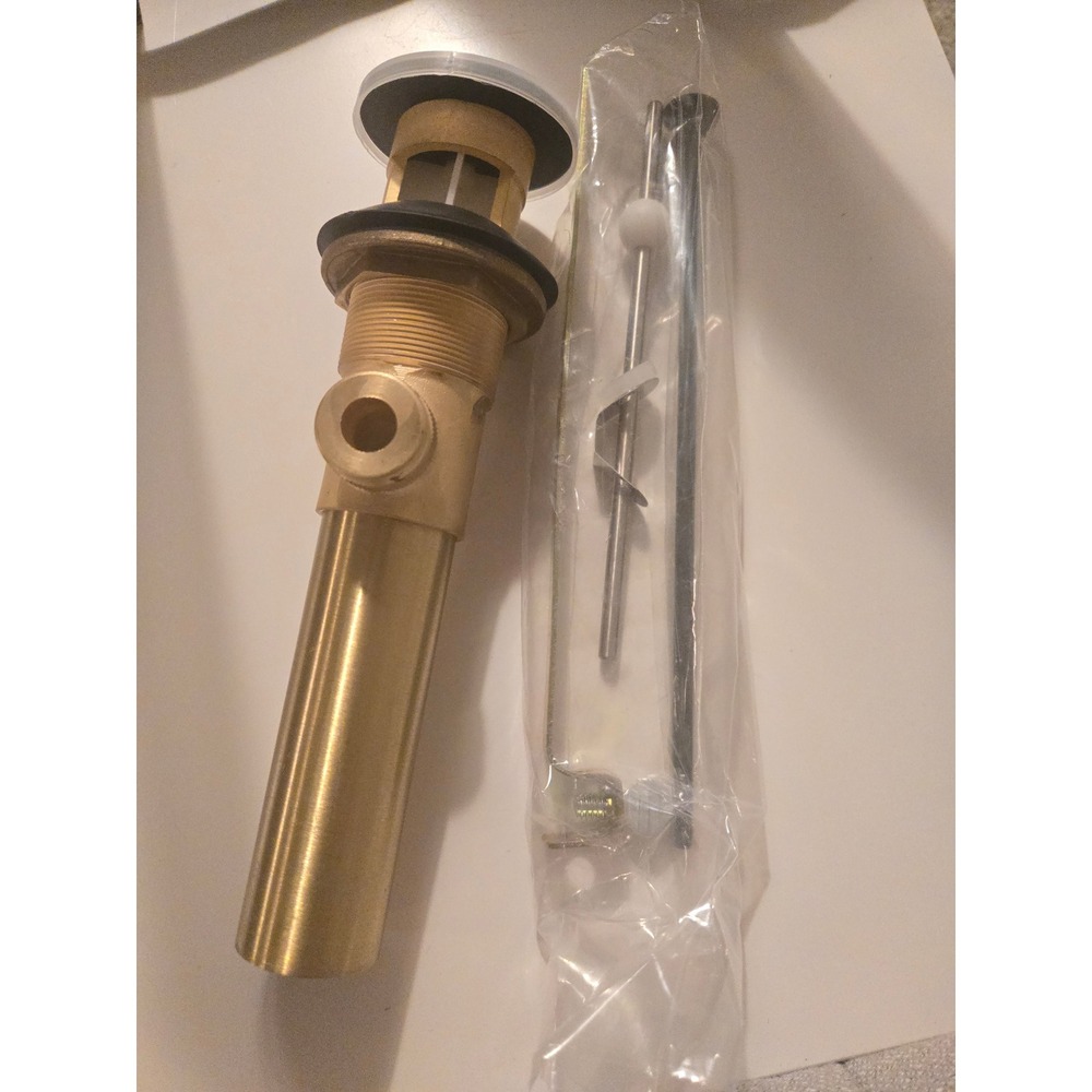 Black Matte top - Bathroom Sink Pop Up Drain Assembly W Overflow‎ Brass Finish - Picture 2 of 6